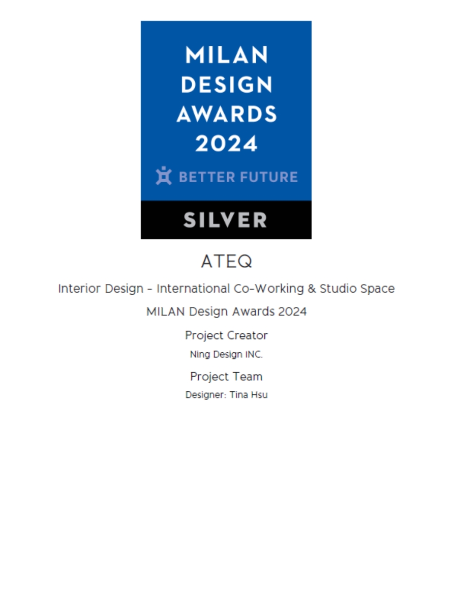 2024 Better Future-Milan Design Awards 米蘭設計銀獎